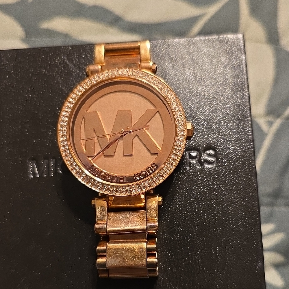 Michael Kors Rose Gold Crystal-Embellished Watch